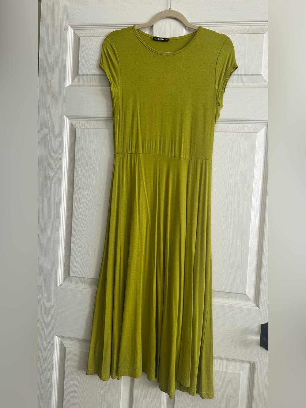 SHEIN Olive Green Crew Neck Dress